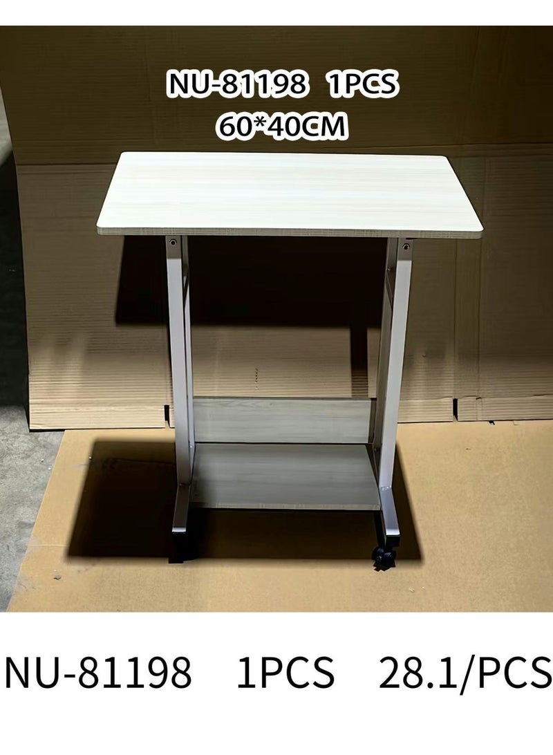DubaiGallery Portable Computer Desk, Height Adjustable Laptop Table Small Standing Desk Rolling Computer Cart with Wheels for Home Office - Image 3